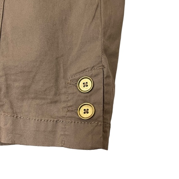 JM Collection Women's Side-Button Capri Pants Pockets Flat Front‎ Tan Size 18W - Picture 3 of 5